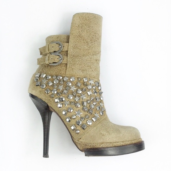 Jeffrey Campbell Tan Studded Carnegie Bootie - Picture 1 of 8